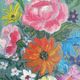 Painting oil painting bouquet wood frame signed pagano