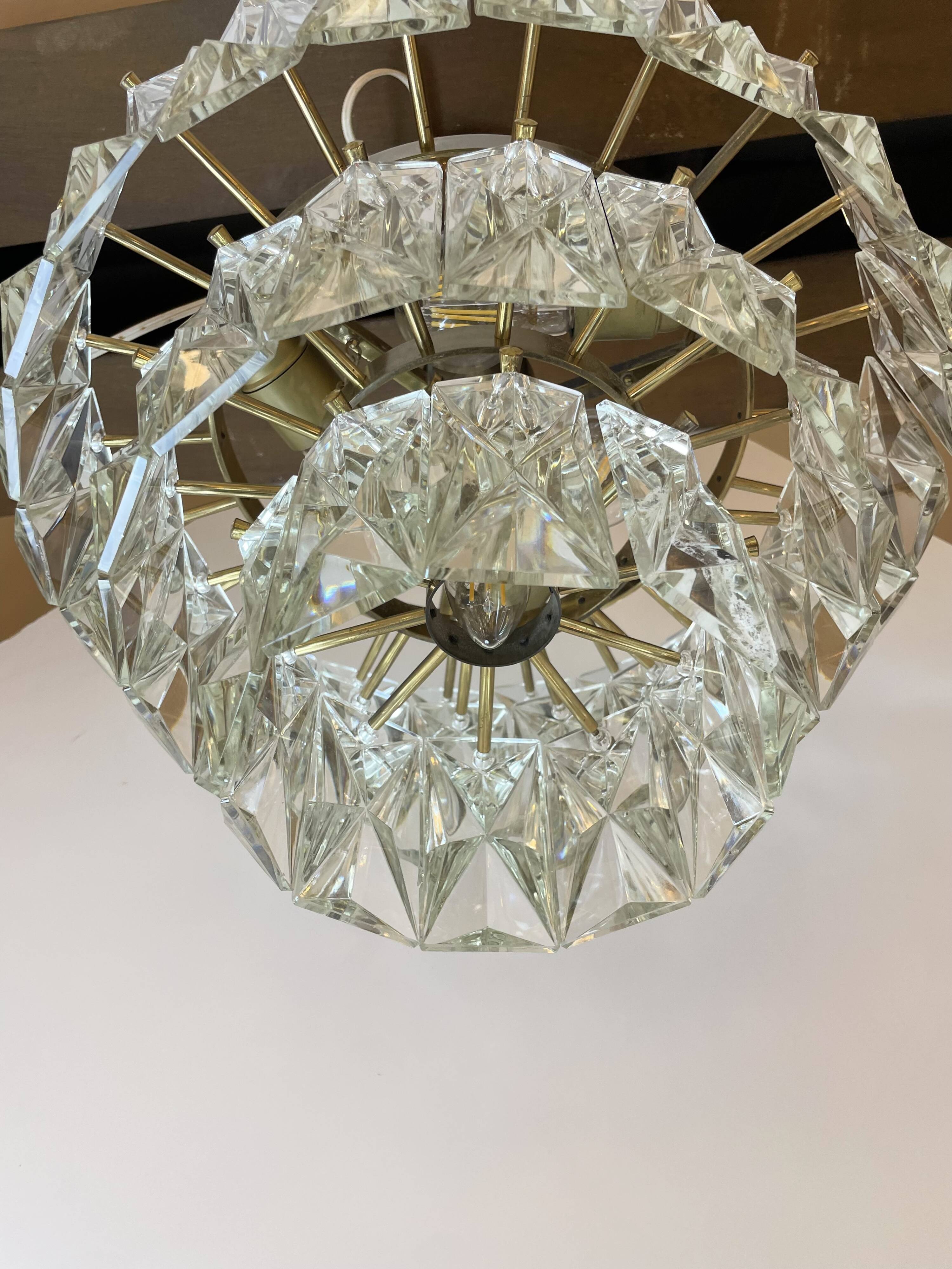 Crystal Prism Chandelier by Kinkeldey, 1970s