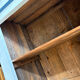 Antique bonnetière in cream and blue painted wood – in its original condition.