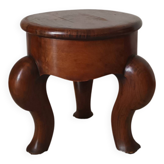 Tabouret de piano ancien en noyer