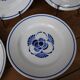 8 blue flat plates "Mitsouko"