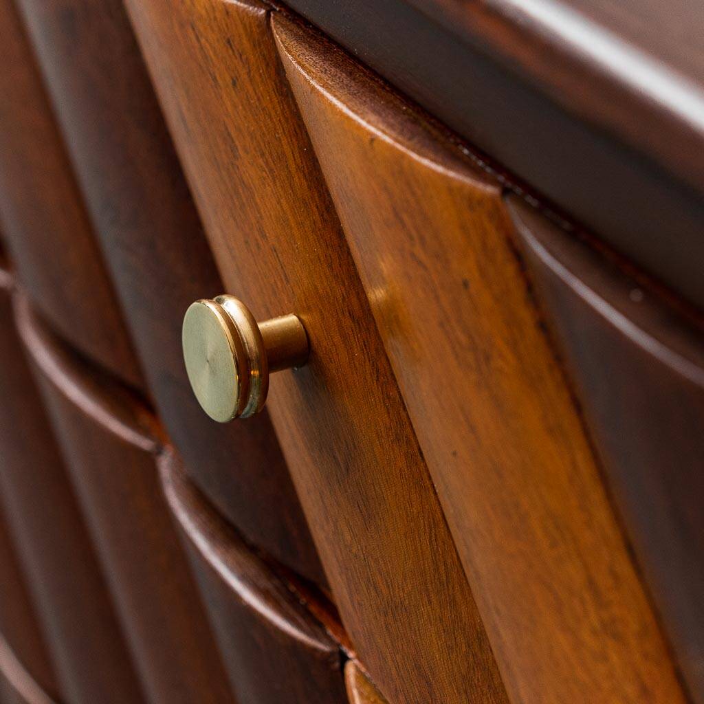 SIDEBOARD VINTAGE IN LEGNO CON DETTAGLI IN OTTONE ANNI ’60 MODERNARIATO