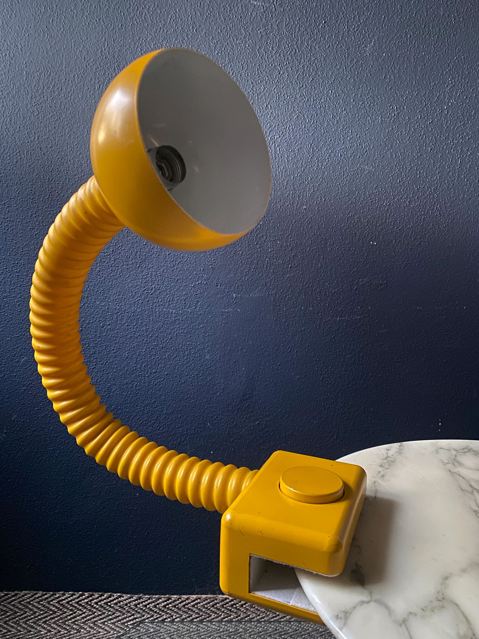 Cosack yellow gooseneck clamp lamp, Germany, 1960s/1970s