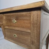 Bureau plat double face en acajou, style Louis XVI – XIXᵉ siècle