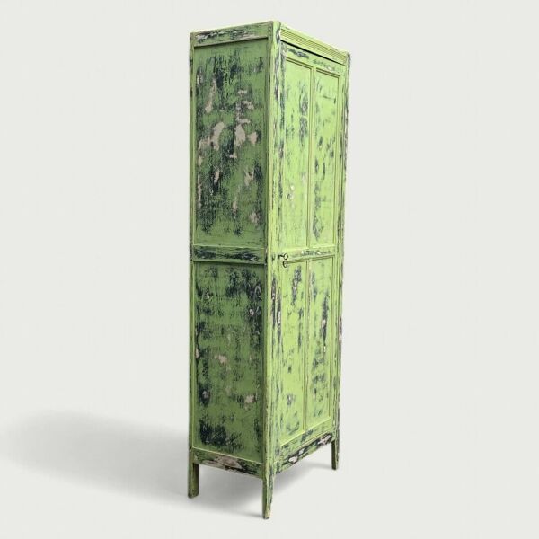 Armoire bonnetière parisienne ancienne patine kaki