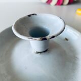White enamelled candle holder