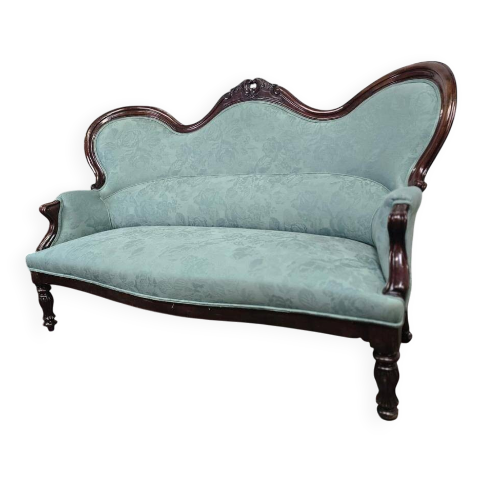 Mint blue vintage baroque canapé