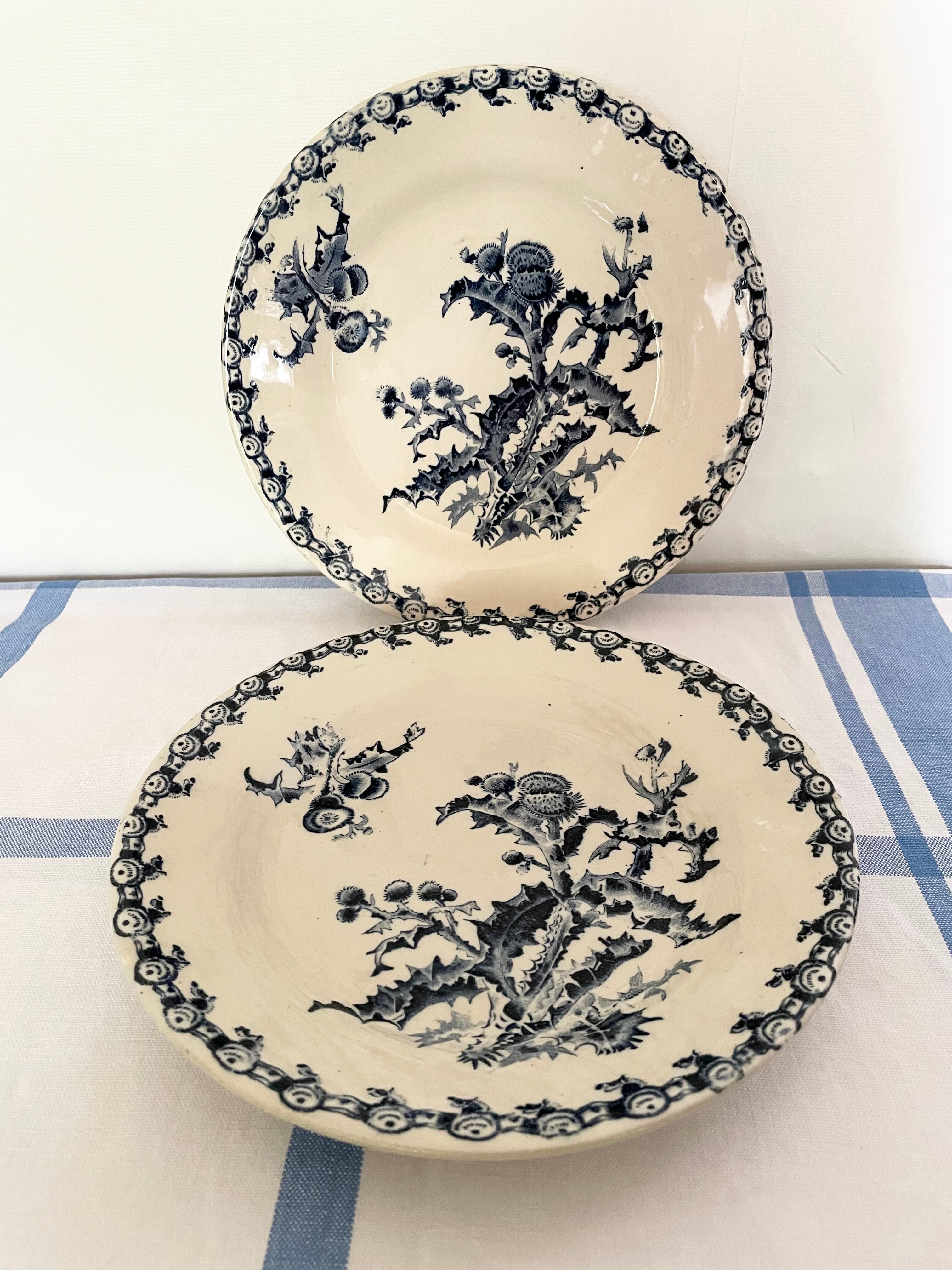 Flat plates Gien thistles