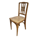 Art Nouveau chair in wood and canework