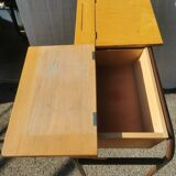 Vintage 2-seater desk with 2 leaves