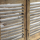 Old pair of wooden shutters, 19th century castle