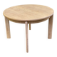 Scandinavian round extendable dining table stripped in oak 1980