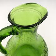 Vintage glass pitcher, chlorophyll green, Italy - 1960s-1970s.