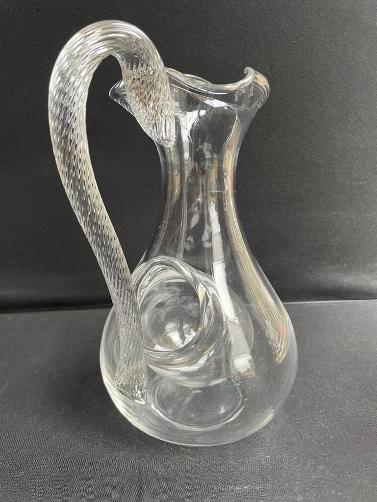 Orangeade pitcher with ice bag – Plain crystal – 19th century