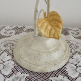 Vintage French double table lamp with glass shade "Autumn Leaves" 5488