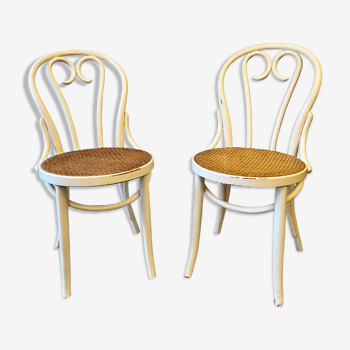 Duo of vintage bistro chairs