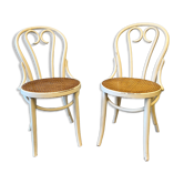 Duo of vintage bistro chairs
