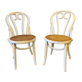 Duo of vintage bistro chairs