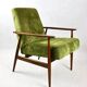Fauteuil Fox Vintage Vert Olive, 1970s