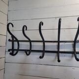 Antique coat rack in curved wood 5 hooks