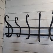 Antique coat rack in curved wood 5 hooks