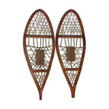 Pair of wooden snowshoes