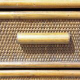 Vintage dresser 4 drawers in rattan and bamboo