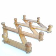 Coat rack accordion vintage light wood 10 hooks