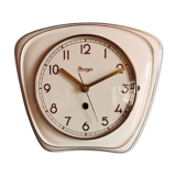 Vintage ceramic clock silent wall clock "Kieninger golden cream"
