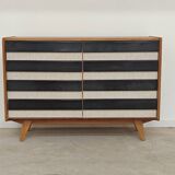 Wooden commode U 453 black and white by Jiri Jiroutek for Intérier Praha
