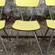 Yellow Formica chairs with compass legs, 1950s