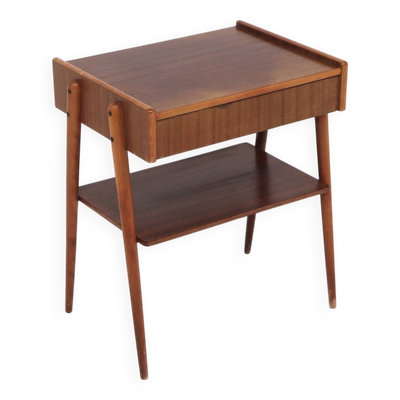 Table de chevet scandinave en acajou par AB Carlströms & Co Möbelfabrik, Suède, 1960