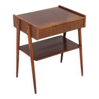 Table de chevet scandinave en acajou par AB Carlströms & Co Möbelfabrik, Suède, 1960