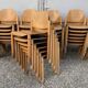 Series lot of 40 vintage stackable chairs in beech lubke year 1970