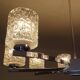 Large Vintage Architectonic  Chrome Glass Pendant Light