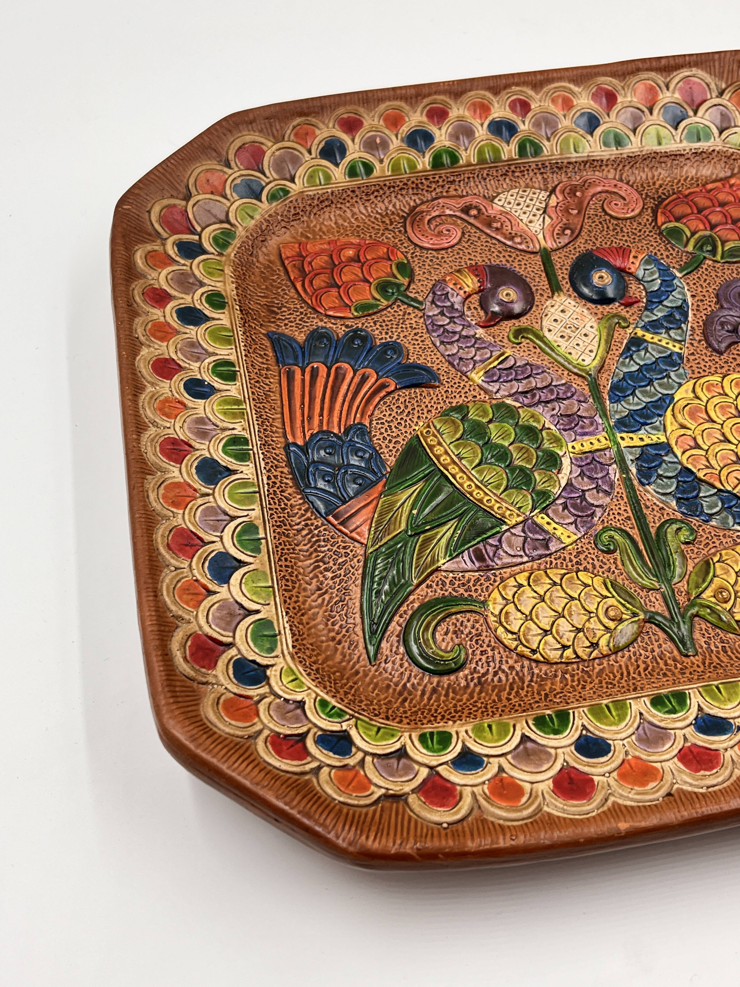 Square ceramic plate Ceramica del Convento
