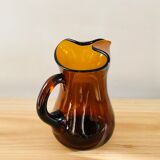 Vintage amber blown glass decanter