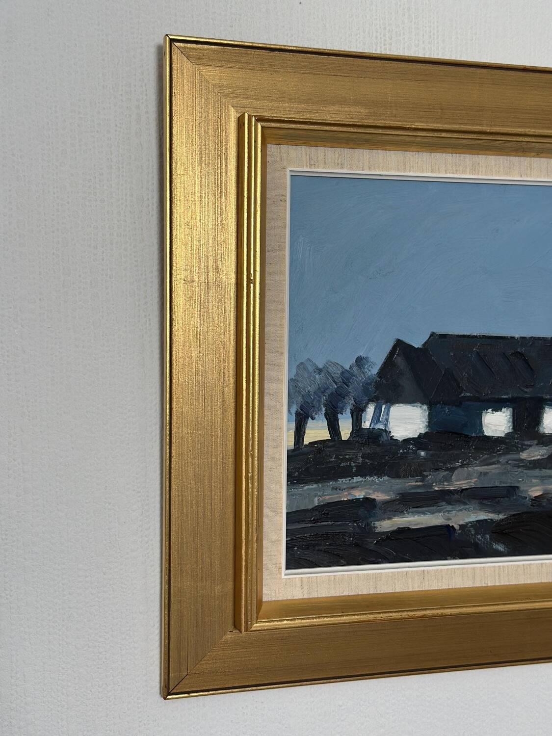Swedish Oil on Canvas – “Farm Motif” by Bengt Hillgrund