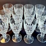 12 large stemmed glasses, vintage
