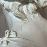 Bust of a woman in Biscuit signed