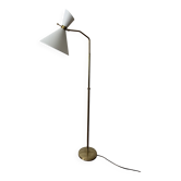 Adjustable Diabolo floor lamp in brass - 1950s