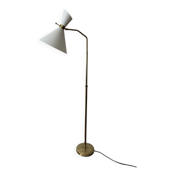 Adjustable Diabolo floor lamp in brass - 1950s