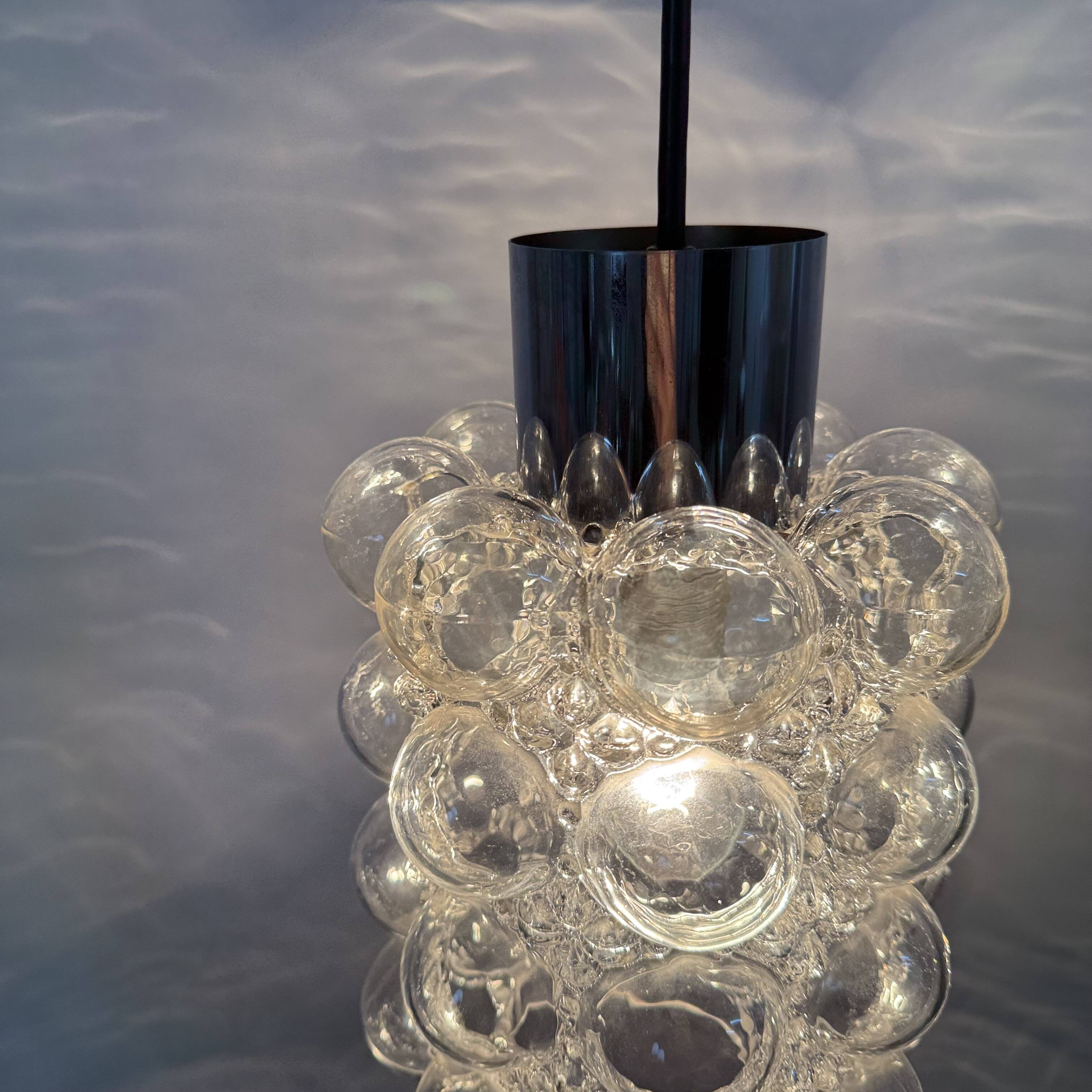 Large Bubble Glass Pendant by Helena Tynell for Limburg, Germany, 1970s