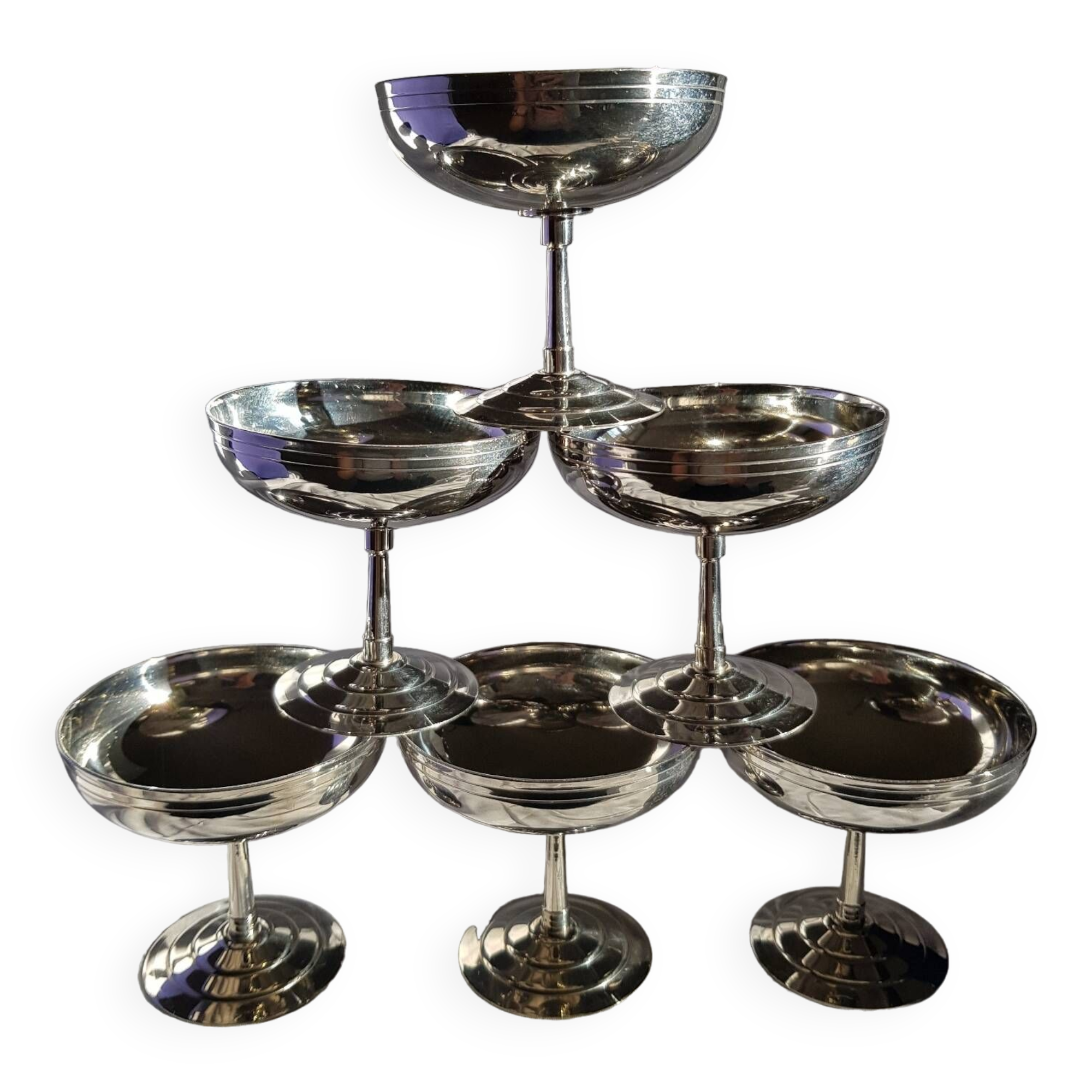 6 coupes à glace Rémy Letang en inox massif 18/10