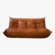 Pine leather Togo 3-seater sofa by Michel Ducaroy for Ligne Roset