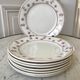 Set of 8 dessert plates Digoin Sarreguemines model "Andrée" small suns 30s