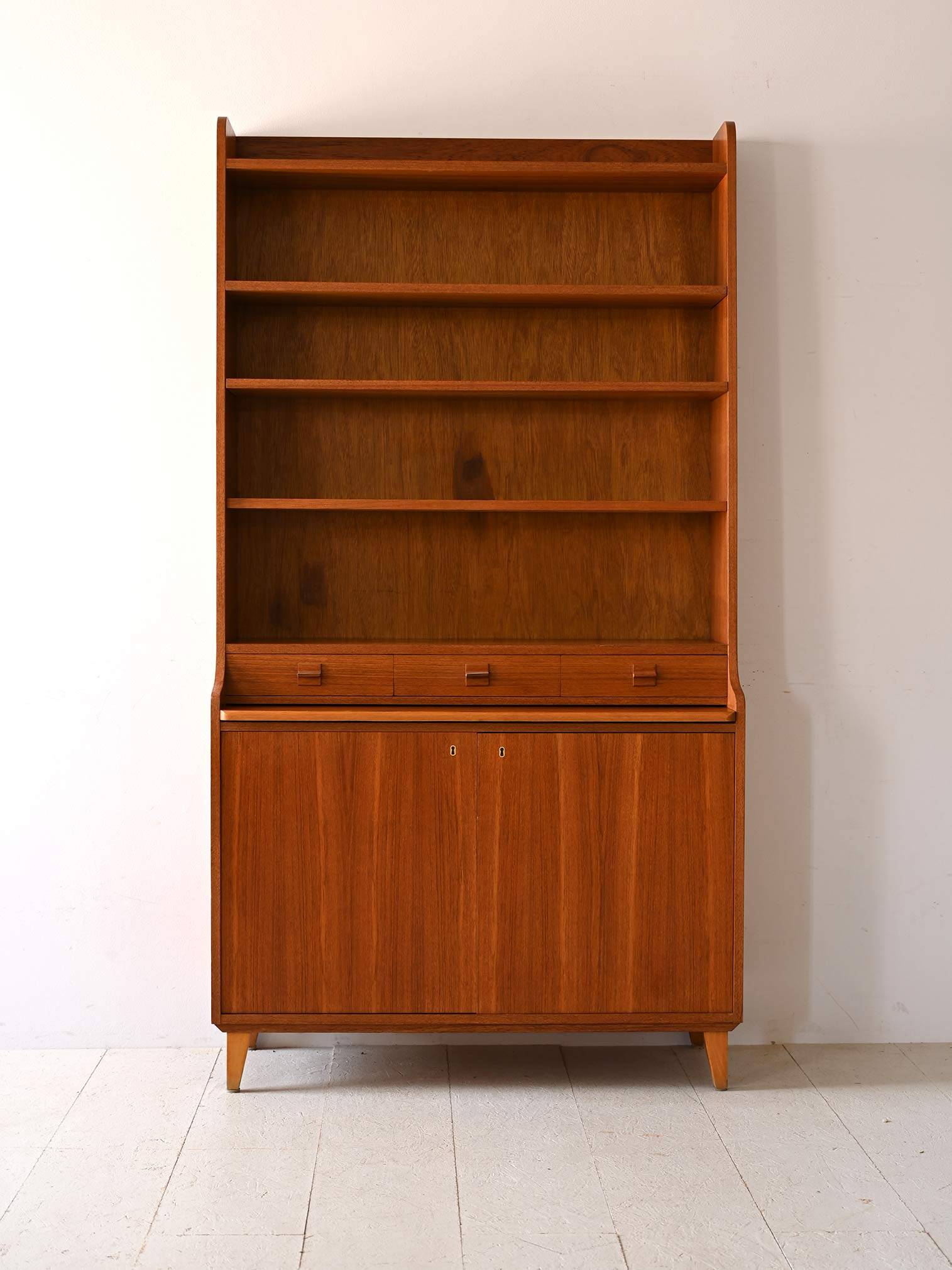 Vintage bookcase with pull-out desk