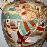 Pair of large Japanese Satsuma vases 62cm
