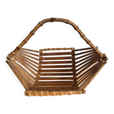 Corbeille vintage en bambou années 60