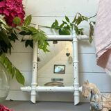Ancien miroir en bois forme bambou